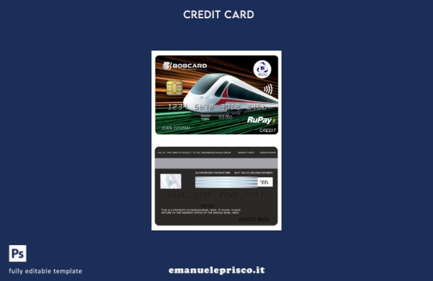 stile verificato India Il modello di carta di credito Baroda Bank Bobcard IRCTC 